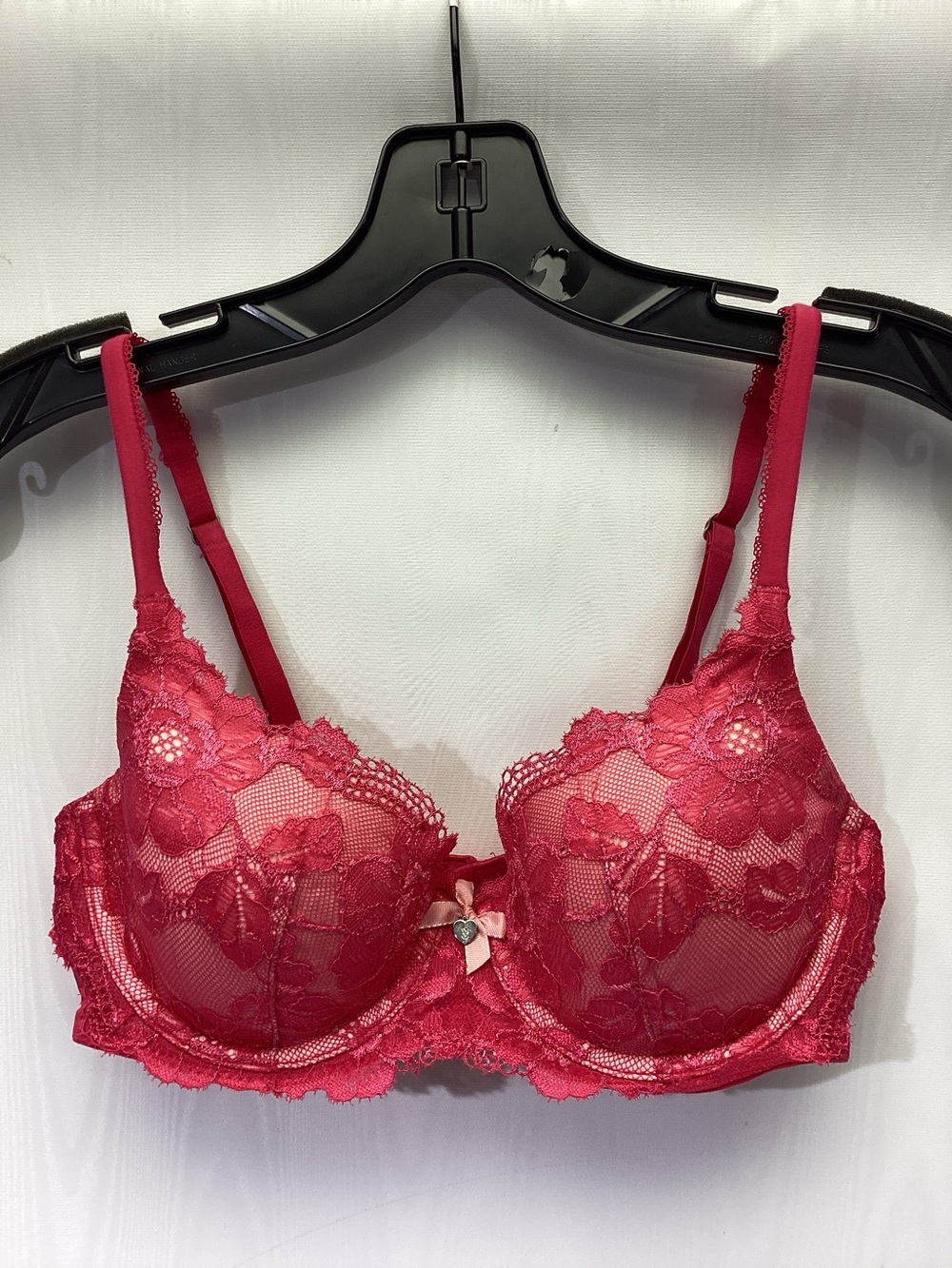 Victoria's Secret Candy Pink Lined Demi Bra 34C Lacy Excellent